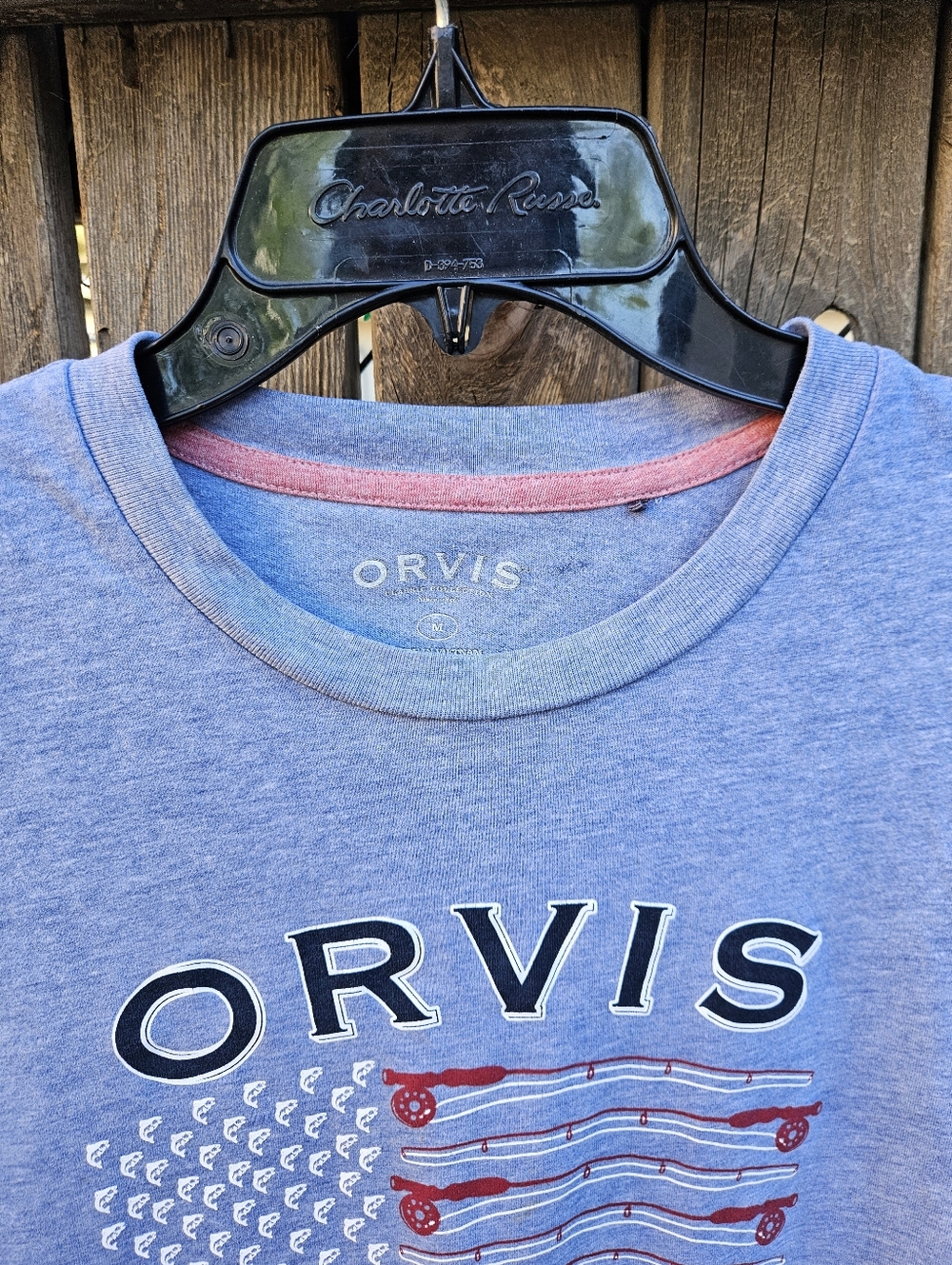 Orvis Light Blue Short Sleeve Graphic Tee with Red Accent Men's Size M - Picture 5 of 14